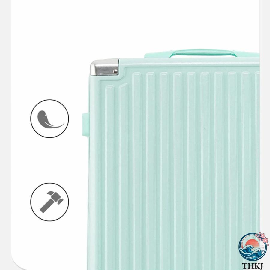 スーツケース キャリーケース 45L キャリーバッグ ファスナー式 超軽量 大型 THKJ 耐衝撃 静音 ダブルキャスター 360度回転 旅行 ビジネス 出張 ホワイトの画像
