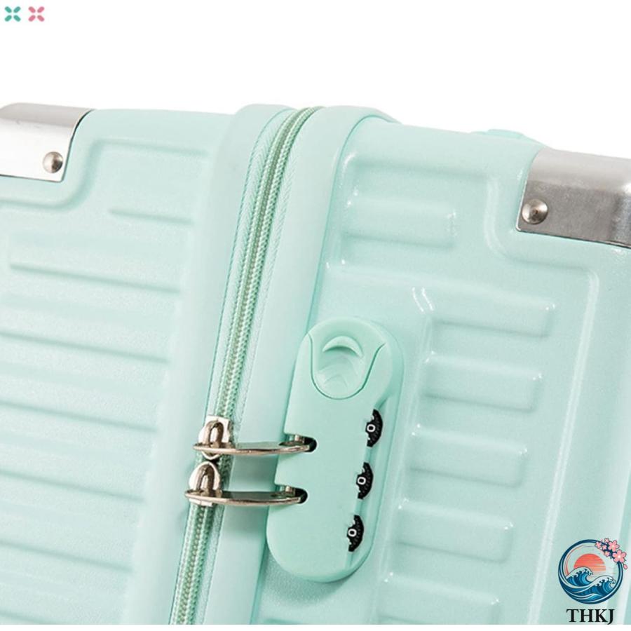 スーツケース キャリーケース 45L キャリーバッグ ファスナー式 超軽量 大型 THKJ 耐衝撃 静音 ダブルキャスター 360度回転 旅行 ビジネス 出張 ホワイトの画像