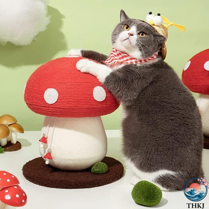 猫用 爪とぎ きのこ型 インテリア キノコ きのこ 猫 ネコ ねこ THKJ キャット ペット ペット用品 猫用品 猫グッズ レッド F お手入れ簡単 お世話が快適_8