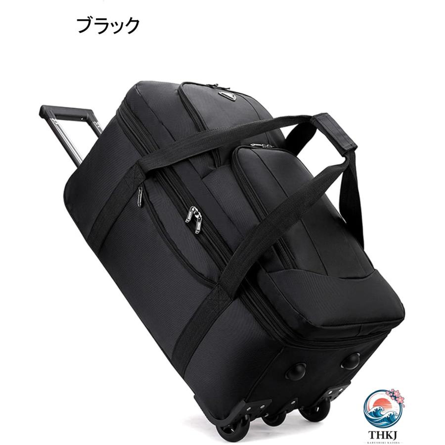 ボストンキャリー 大容量 スーツケース キャリーバッグ 荷物バッグ トロリーバッグ THKJ 横押しカート 折りたたみ式 収納可能 防水 耐摩耗 騒音軽減 新作の画像