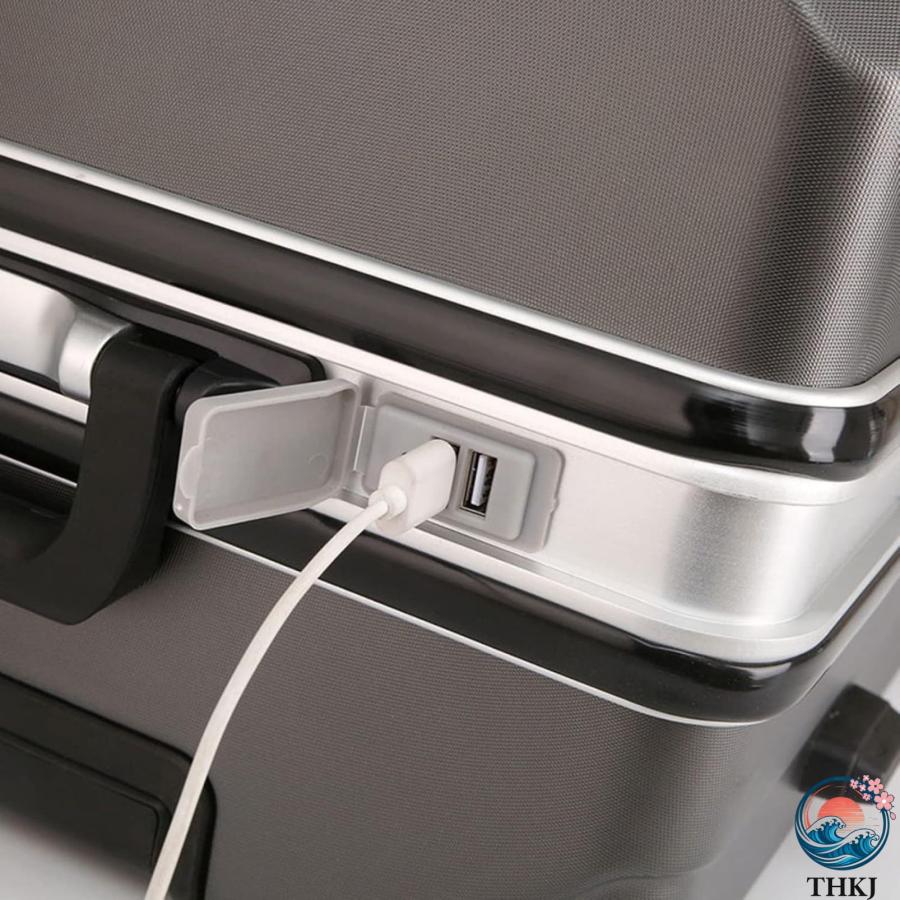 スーツケース キャリーケース 45L キャリーバッグ USB充電口 TSAロック搭載 アルミフレーム THKJ 超軽量 大型 耐衝撃 静音 ダブルキャスター 360度回転 旅行の画像