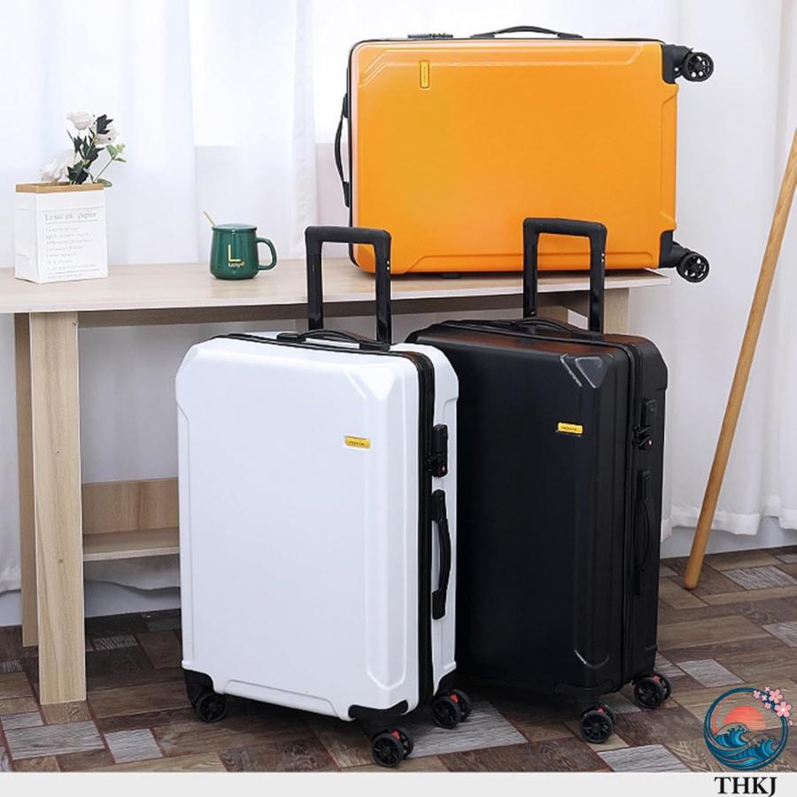 スーツケース キャリーケース キャリーバッグ PC材質 大容量 耐衝撃 大型 超軽量 THKJ 静音 360度回転 ダブルキャスター TSAロック搭載 旅行 ビジネス 出張の画像