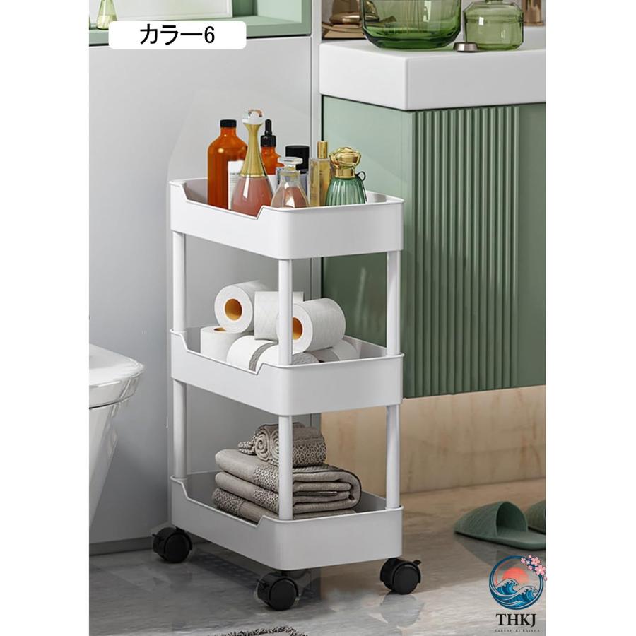 キッチンワゴン ワゴン キャスター付きワゴン 収納カート カラー12 大容量 THKJ 1 組立簡単 おしゃれ キャスター付き 調味料ワゴン ベビーワゴン おしの画像