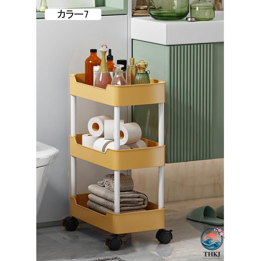 キッチンワゴン ワゴン キャスター付きワゴン 収納カート カラー12 大容量 THKJ 1 組立簡単 おしゃれ キャスター付き 調味料ワゴン ベビーワゴン おしの画像