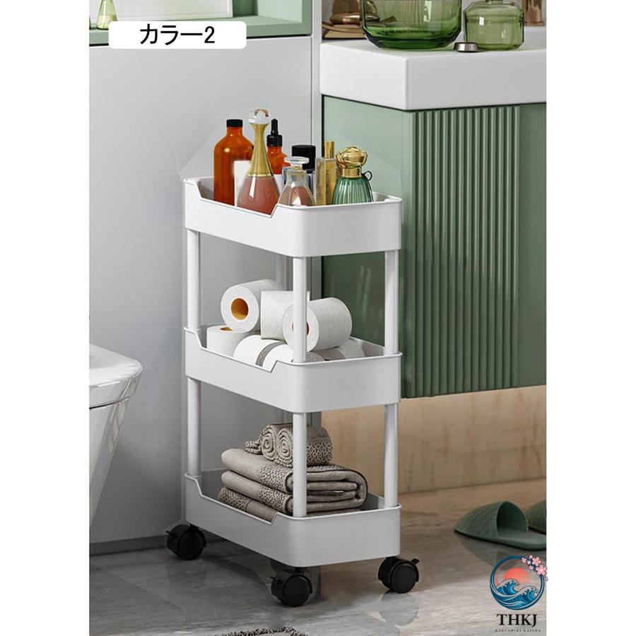 キッチンワゴン ワゴン キャスター付きワゴン 収納カート カラー12 大容量 THKJ 1 組立簡単 おしゃれ キャスター付き 調味料ワゴン ベビーワゴン おしの画像