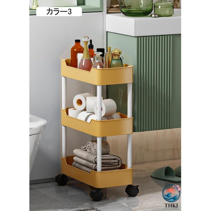 キッチンワゴン ワゴン キャスター付きワゴン 収納カート カラー12 大容量 THKJ 1 組立簡単 おしゃれ キャスター付き 調味料ワゴン ベビーワゴン おしの画像