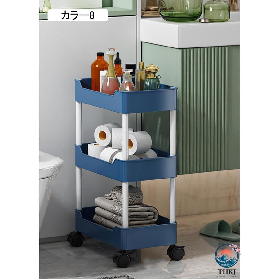 キッチンワゴン ワゴン キャスター付きワゴン 収納カート カラー12 大容量 THKJ 1 組立簡単 おしゃれ キャスター付き 調味料ワゴン ベビーワゴン おしの画像