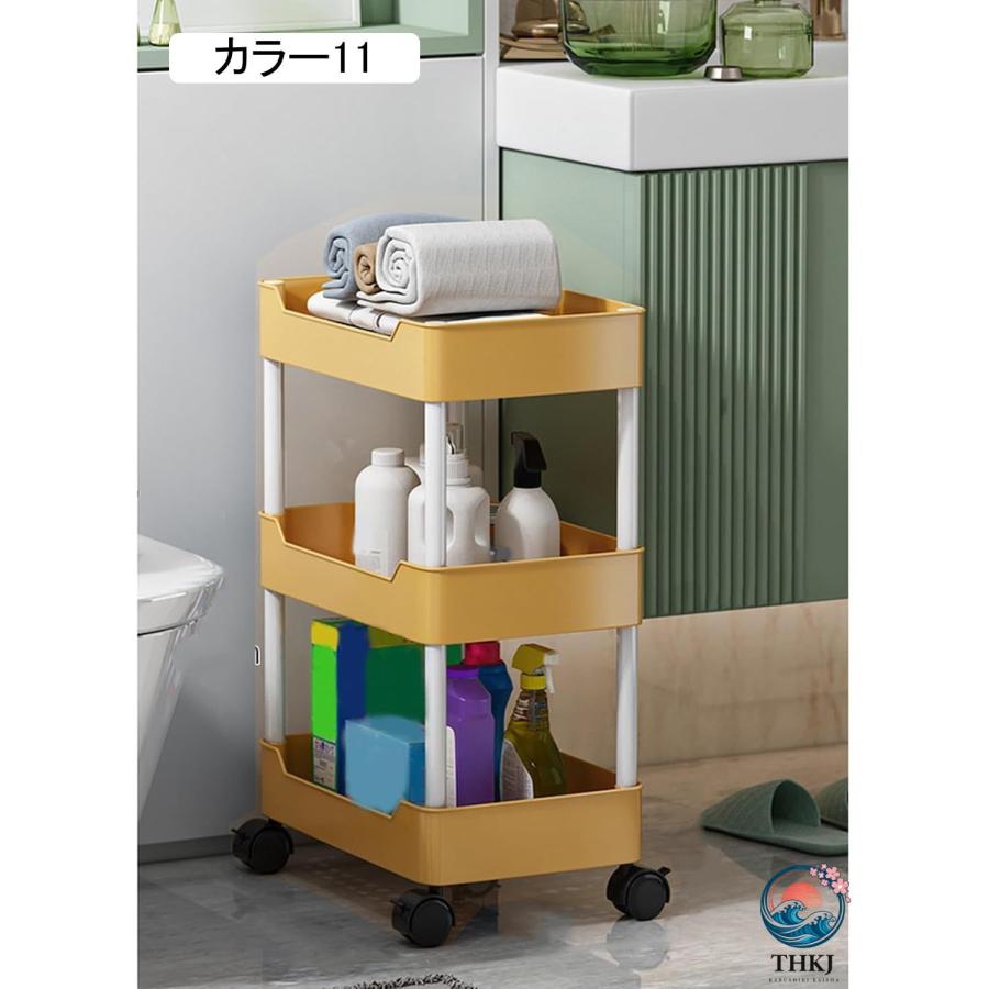 キッチンワゴン ワゴン キャスター付きワゴン 収納カート カラー12 大容量 THKJ 1 組立簡単 おしゃれ キャスター付き 調味料ワゴン ベビーワゴン おしの画像