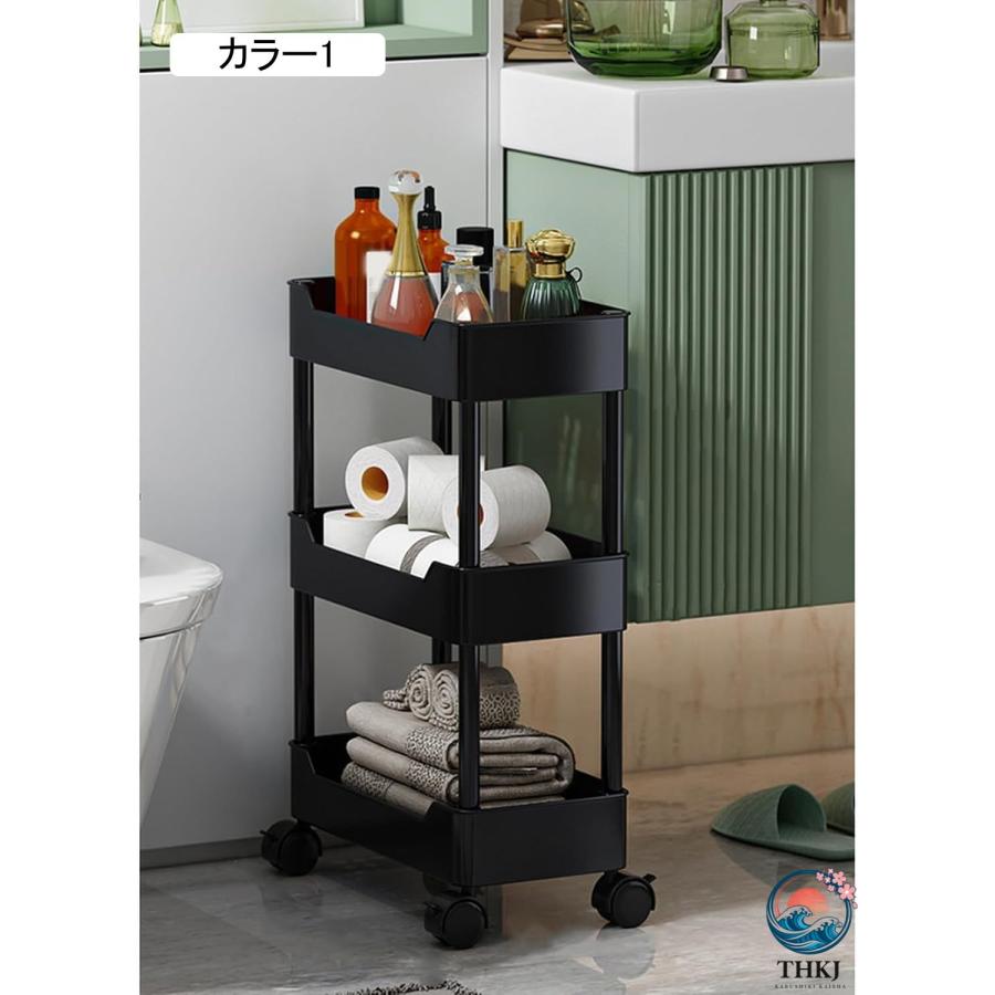 キッチンワゴン ワゴン キャスター付きワゴン 収納カート カラー12 大容量 THKJ 1 組立簡単 おしゃれ キャスター付き 調味料ワゴン ベビーワゴン おしの画像
