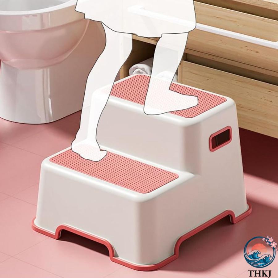 踏み台 プラスチック製 子供 ステップ台 スイカレッド 可愛い 2段 キッズ トイレ踏み台 THKJ ステップスツール 子供用スツール ベビー用 足置き台 洗面所_2