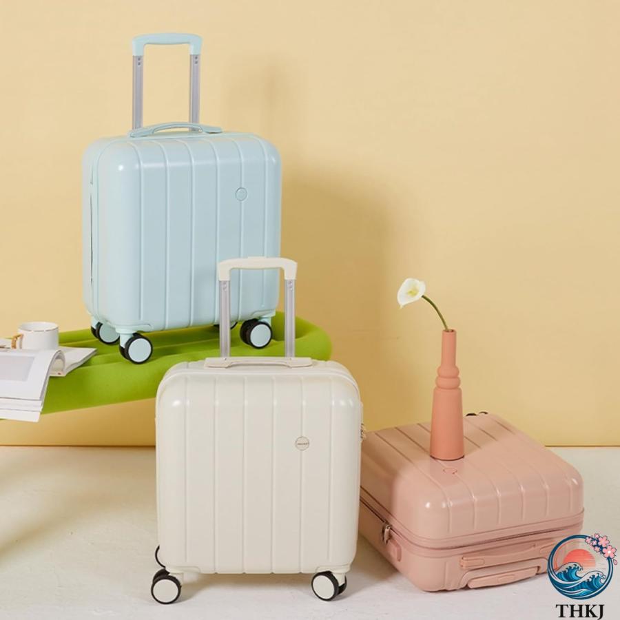 スーツケース 小型 ファスナー式 機内持込可 トランクケース 旅行カバン ビジネス THKJ 出張 キャリーケース 静音ダブルキャスター 360度回転 超軽量 耐衝撃の画像
