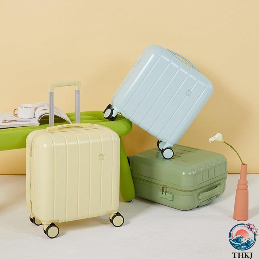 スーツケース 小型 ファスナー式 機内持込可 トランクケース 旅行カバン ビジネス THKJ 出張 キャリーケース 静音ダブルキャスター 360度回転 超軽量 耐衝撃の画像