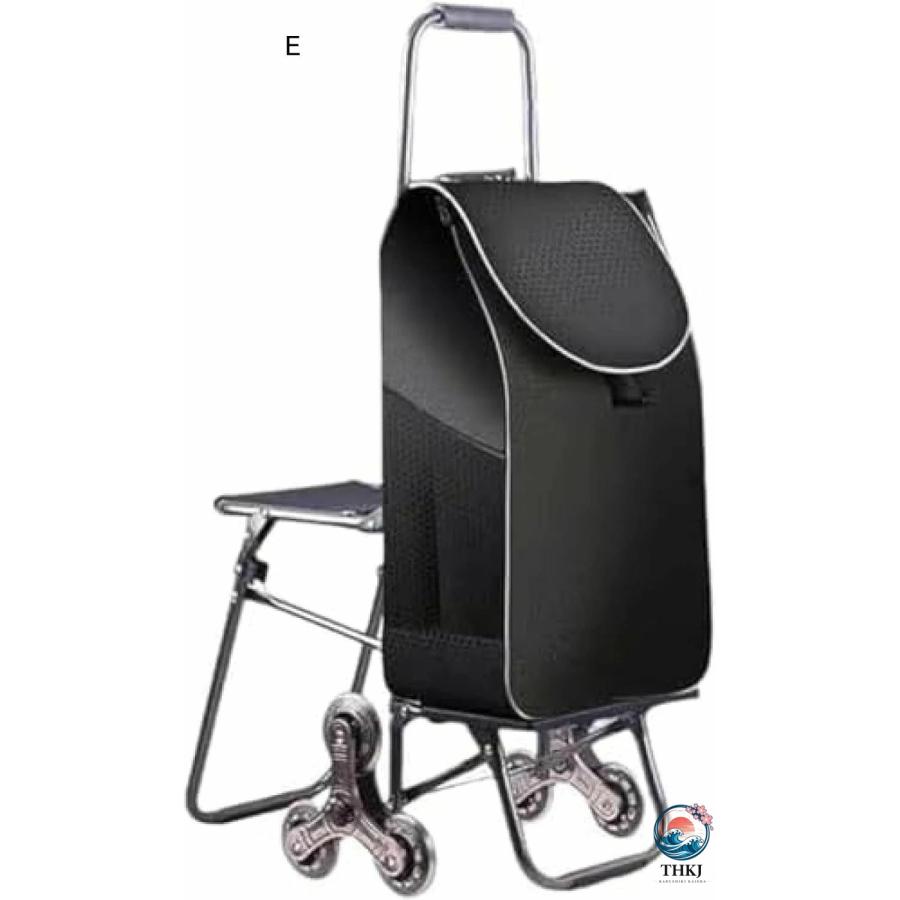 買い物カート ショッピングカート 折りたたみ イス付き キャリーカート 6輪ショッピングキャリー THKJ 高齢者 買い物キャリー 600Dオックスフォード布 軽量_6