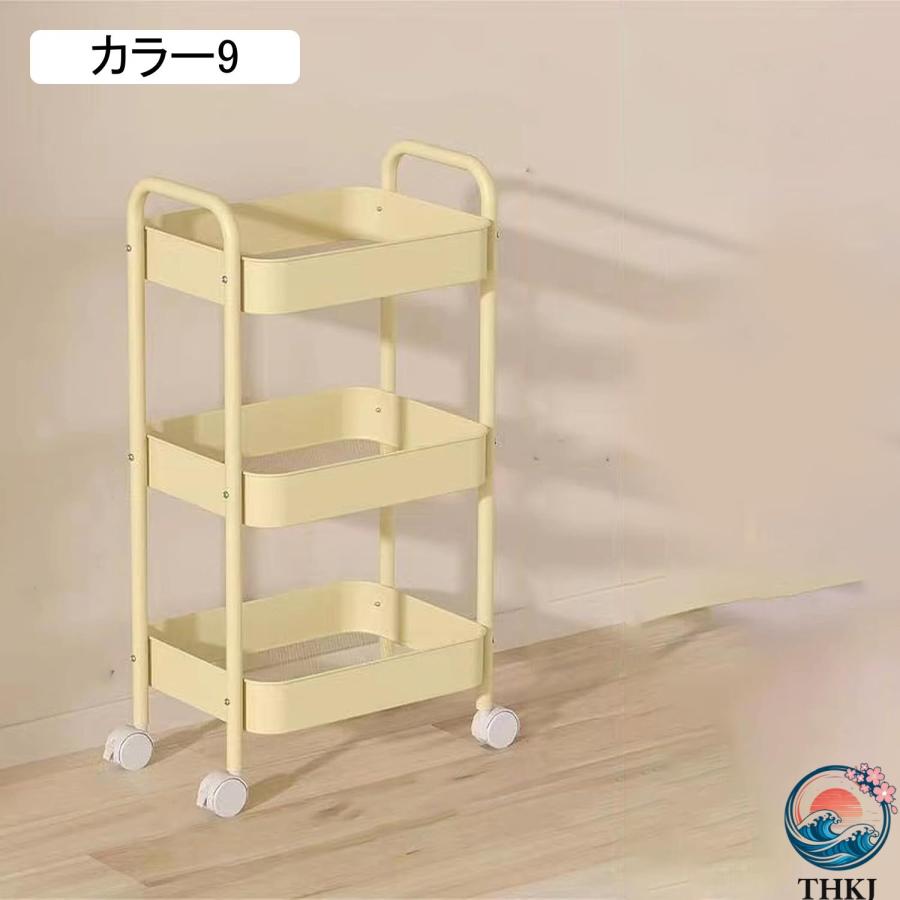 収納カート キッチンワゴン キャスターワゴン耐荷重 キッチンカート 移動楽々 THKJ オフィスワゴン 隙間 デスク下 洗濯室収納 1 調味料ワゴン ベビーワゴンの画像