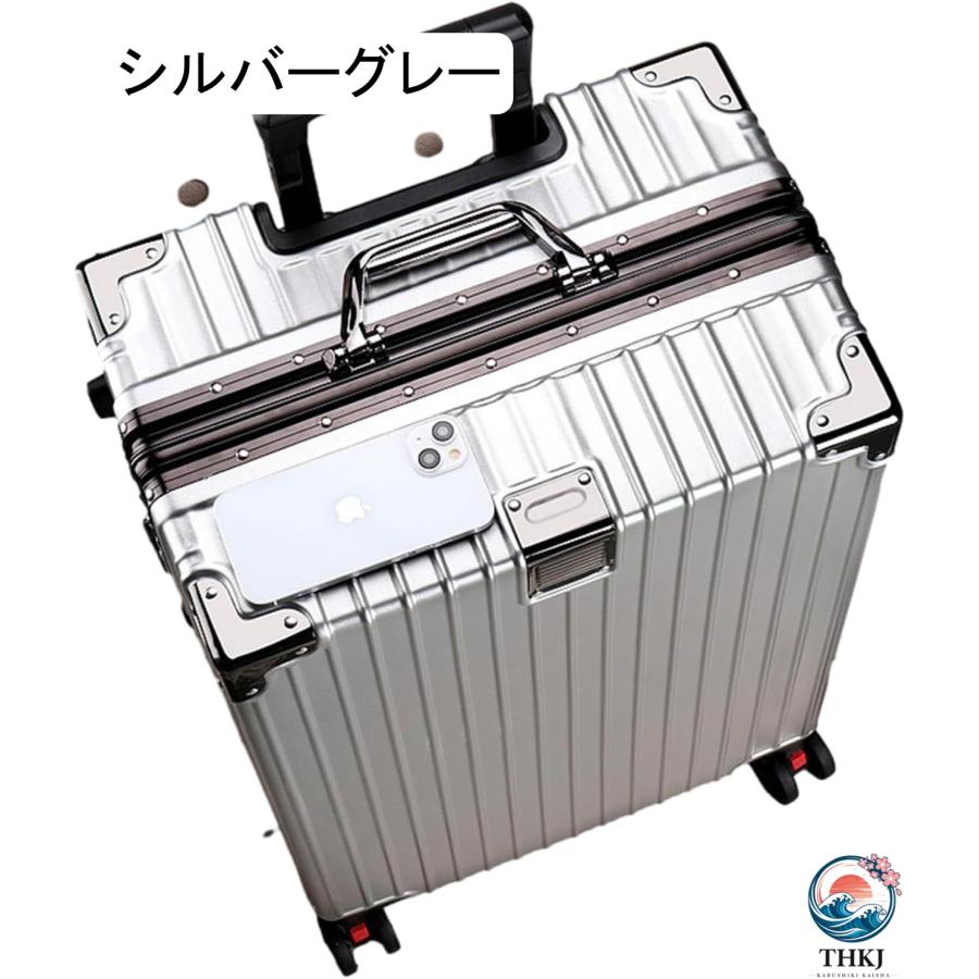 キャリーケース TSAロック搭載 機内持込 静音 ダブルキャスター 360度回転 大容量 THKJ スーツケース フレームタイプ 耐衝撃 軽量 アルミニウム製フレームの画像