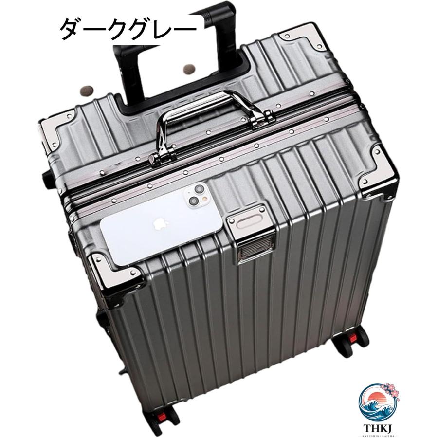 キャリーケース TSAロック搭載 機内持込 静音 ダブルキャスター 360度回転 大容量 THKJ スーツケース フレームタイプ 耐衝撃 軽量 アルミニウム製フレームの画像