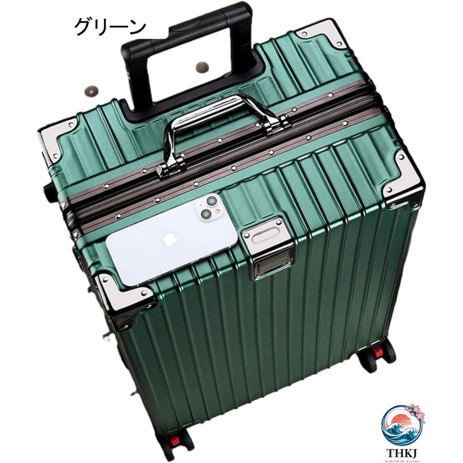 キャリーケース TSAロック搭載 機内持込 静音 ダブルキャスター 360度回転 大容量 THKJ スーツケース フレームタイプ 耐衝撃 軽量 アルミニウム製フレームの画像