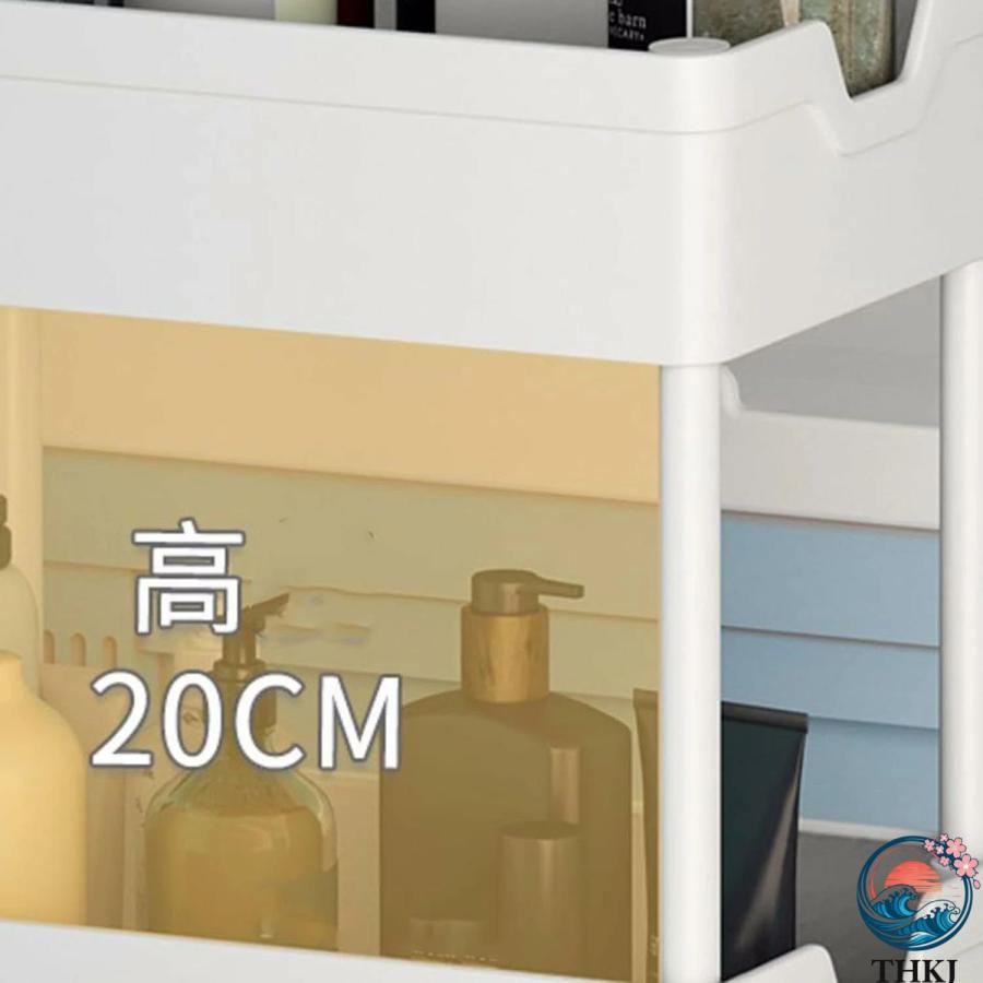 キッチンラック 隙間収納 カラー4 ワゴン キャスター付き 調味料ラック スリムワゴン THKJ キッチン 収納 洗面所 ペットボトルラック 収納ワゴン 黒い小物の画像