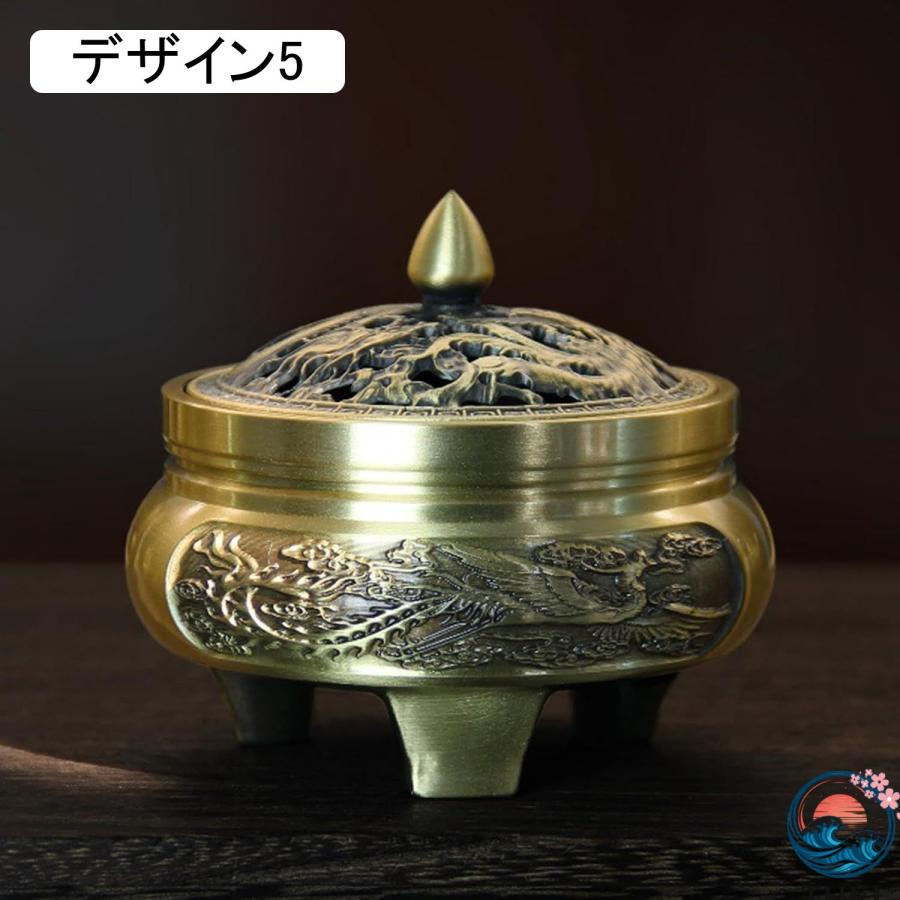 三本足香炉 仏壇用香炉 お香立て 香炉 蓋付き 聞香炉 線香立て 風水グッズ 銅製 THKJ 香皿 香具 香道 心を落ち着かせてくれる 癒しグッズ 装飾品 置物 浄化の画像