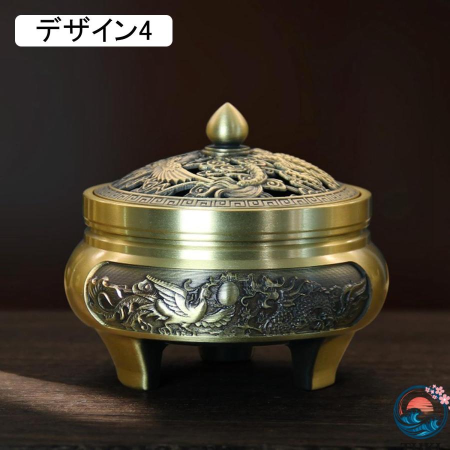 三本足香炉 仏壇用香炉 お香立て 香炉 蓋付き 聞香炉 線香立て 風水グッズ 銅製 THKJ 香皿 香具 香道 心を落ち着かせてくれる 癒しグッズ 装飾品 置物 浄化の画像