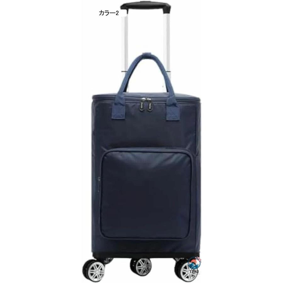 ショッピングカート 折りたたみ 大容量 5輪 買い物カート 横押し 保冷 保温 取り外し可能 THKJ 多機能 ポケット付き 保冷バッグ キャリーバッグ クーラーバッの画像