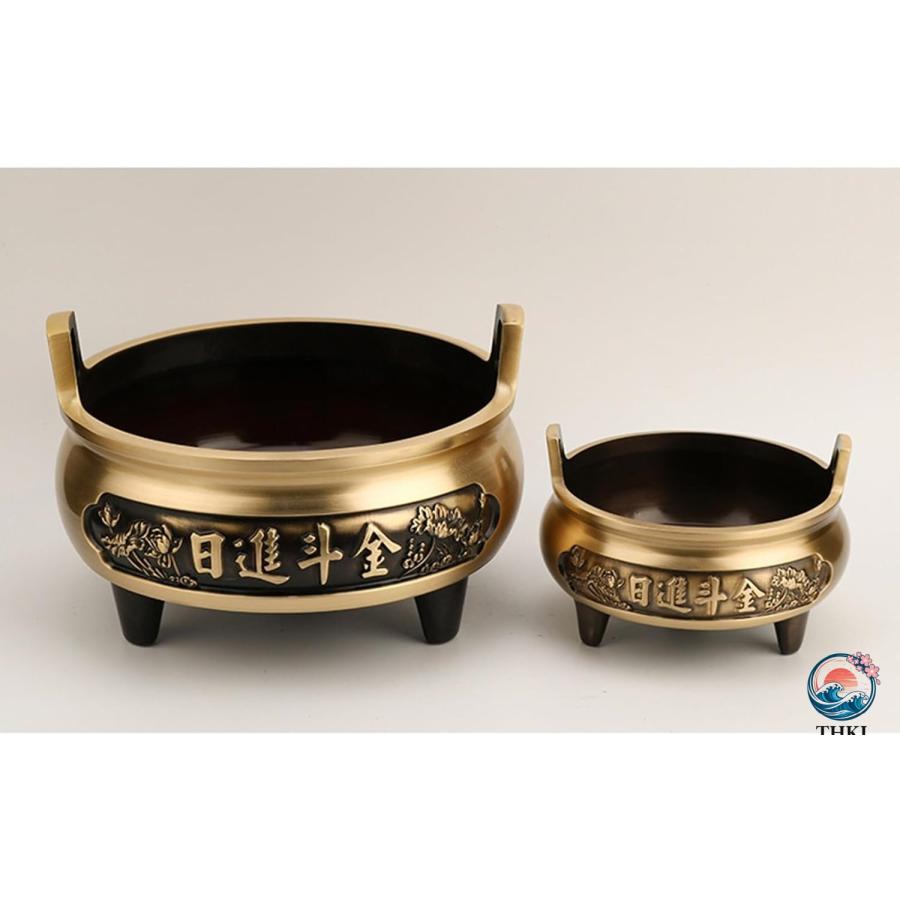 香炉 置物 香皿 お香立て アロマセラピー 仏壇用香炉 心を落ち着かせてくれる THKJ 香道具 仏具 リラックス オシャレ 銅製 インテリア雑貨 三脚の香炉 家庭用の画像
