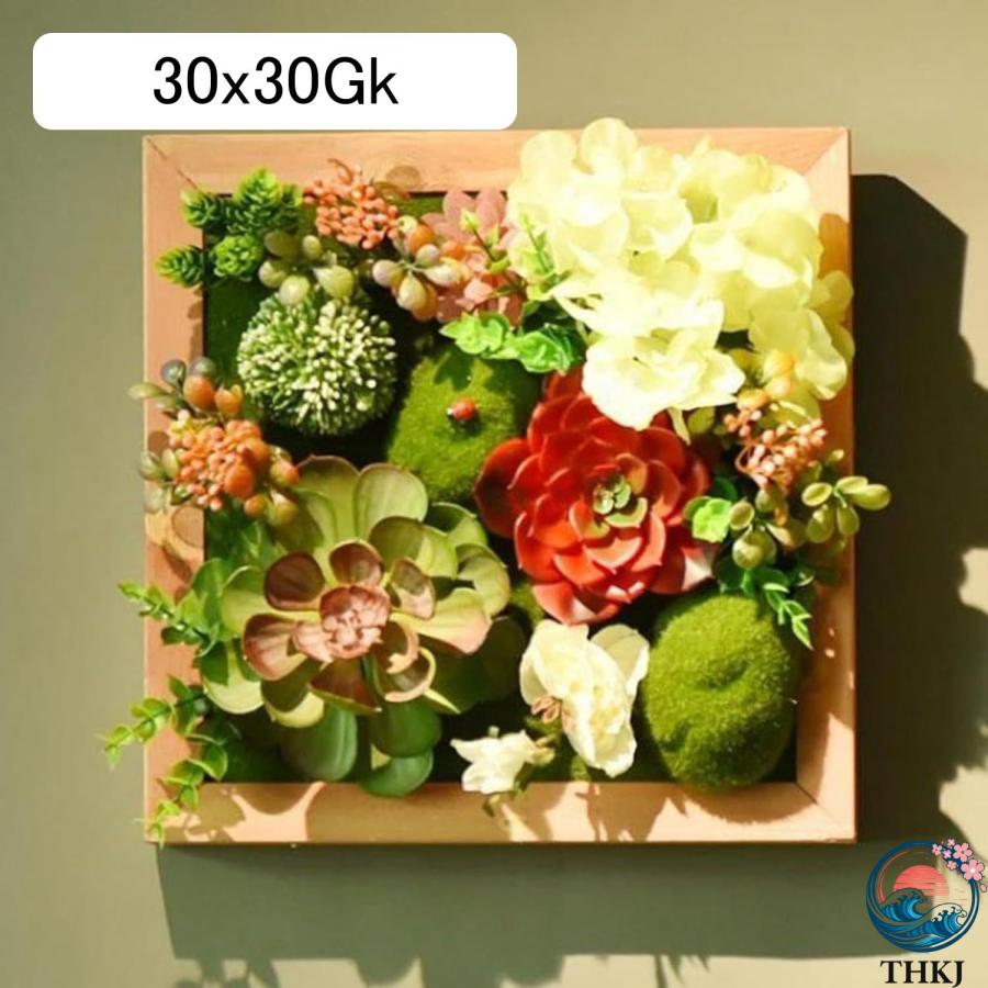 人工観葉植物 多肉植物 装飾フレーム 北欧風 壁掛け 立体壁掛け緑化 フェイクグリーン THKJ フェイク植物 造花 屋外 オフィス インテリア インテリアグリーン_11