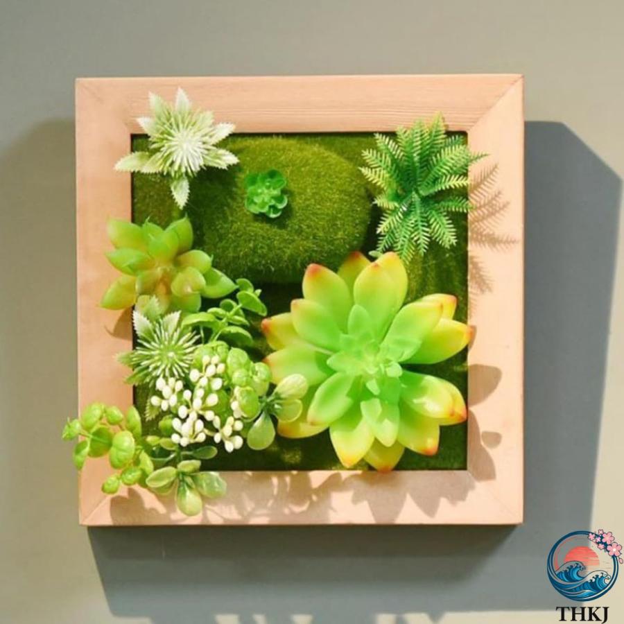人工観葉植物 多肉植物 装飾フレーム 北欧風 壁掛け 立体壁掛け緑化 フェイクグリーン THKJ フェイク植物 造花 屋外 オフィス インテリア インテリアグリーン_4