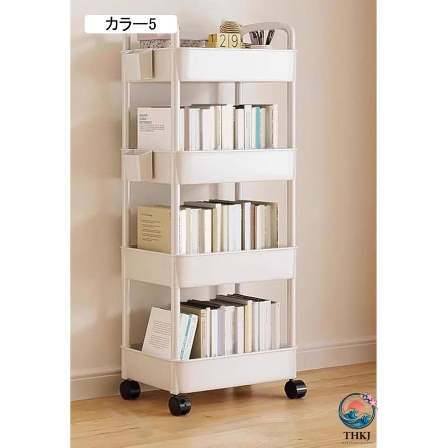 キッチンワゴン 隙間収納 ラック 移動式 デスク/机下ワゴン カート 収納棚 カラー6 THKJ キャスター付き ホワイト 耐荷重 おしゃれ 台所/バスルーム/洗濯室収の画像