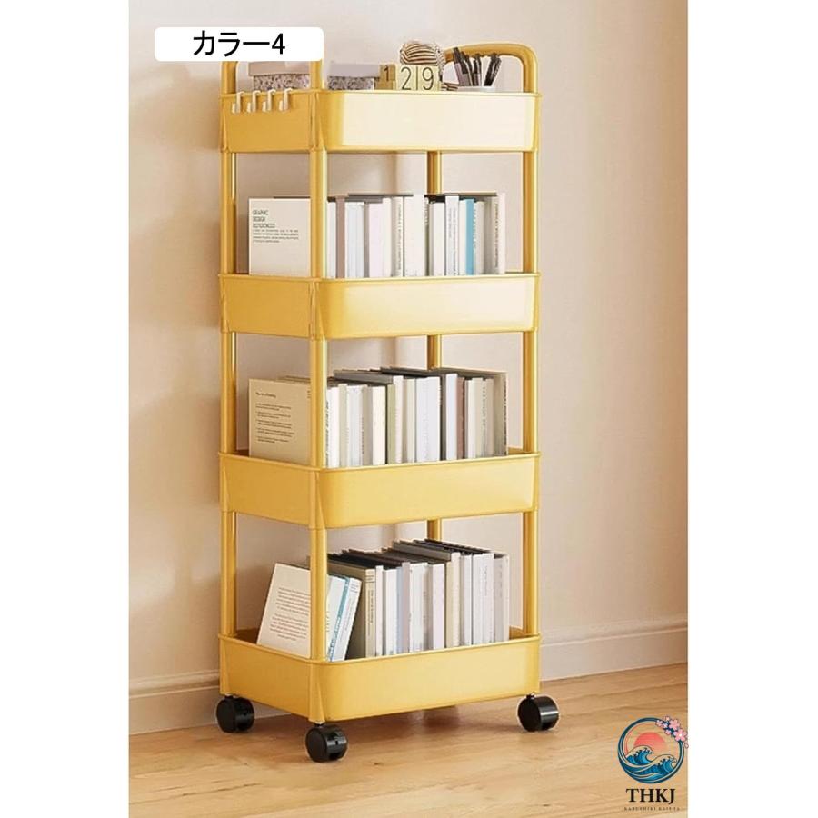 キッチンワゴン 隙間収納 ラック 移動式 デスク/机下ワゴン カート 収納棚 カラー6 THKJ キャスター付き ホワイト 耐荷重 おしゃれ 台所/バスルーム/洗濯室収の画像