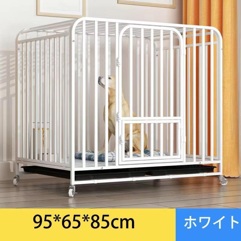 新品 ペットケージ 鉄製 犬檻 犬小屋 ケージ ペットサークル ドッグケージ THKJ ペットフェンス 大型 中型犬用 ペット用品 ダブルドア キャスター付きの画像