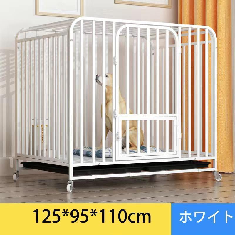 新品 ペットケージ 鉄製 犬檻 犬小屋 ケージ ペットサークル ドッグケージ THKJ ペットフェンス 大型 中型犬用 ペット用品 ダブルドア キャスター付きの画像