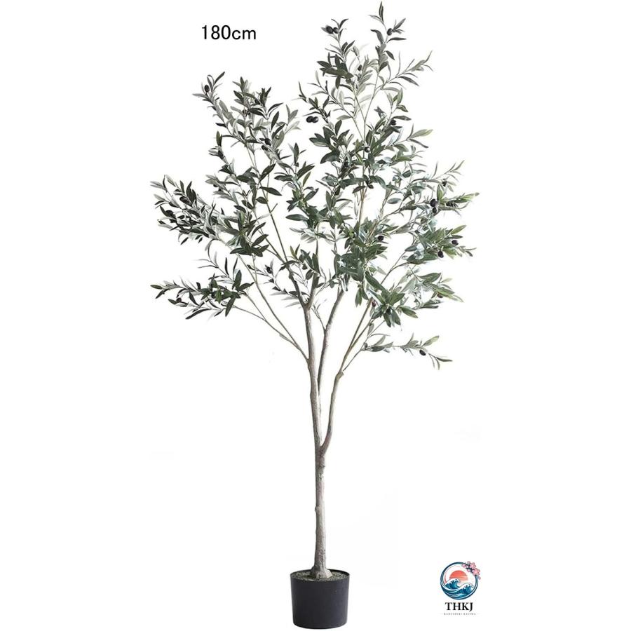 オリーブの木 大型 人工観葉植物 造花 人工植物 ガーデン カフェ 高さ150cm キッチン THKJ ベッドルーム フェイクグリーン 装飾り お祝い デコ用 モダン空間の画像