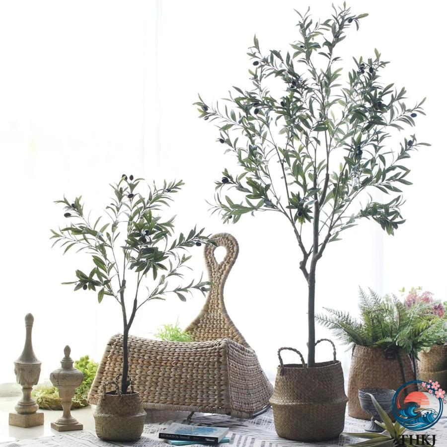 オリーブの木 大型 人工観葉植物 造花 人工植物 ガーデン カフェ 高さ150cm キッチン THKJ ベッドルーム フェイクグリーン 装飾り お祝い デコ用 モダン空間の画像
