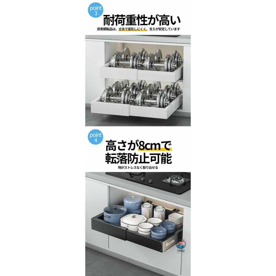 伸縮スライドボックス 全方位伸縮 四面可伸縮収納ラック シンク下収納