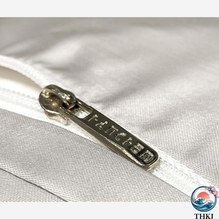 布団カバー ベッドカバー D220*240cm 掛け布団カバー 寝具カバー レーヨン素材 THKJ 簡単脱着 タイプ シングル 白 ベッドスカート 肌に優しい おしゃれの画像