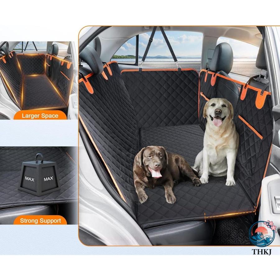 犬用カーシート メッシュ ペットカーシート ペット用 後部座 全種犬用 ペット用品 THKJ SUV用 超強防水 清潔簡単 汚れ防止 水洗い可能 ペット安全ベルト_2