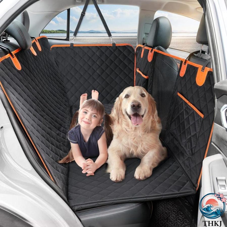 犬用カーシート メッシュ ペットカーシート ペット用 後部座 全種犬用 ペット用品 THKJ SUV用 超強防水 清潔簡単 汚れ防止 水洗い可能 ペット安全ベルト_4