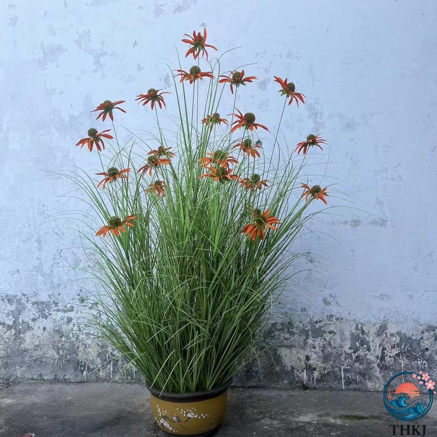 大型観葉植物 コンラン菊 130cm フェイク フェイクグリーン 造花 菊 キク THKJ 人工観葉植物 水やり不要 虫害の心配なし 簡単世話いらず お手入れ簡単の画像