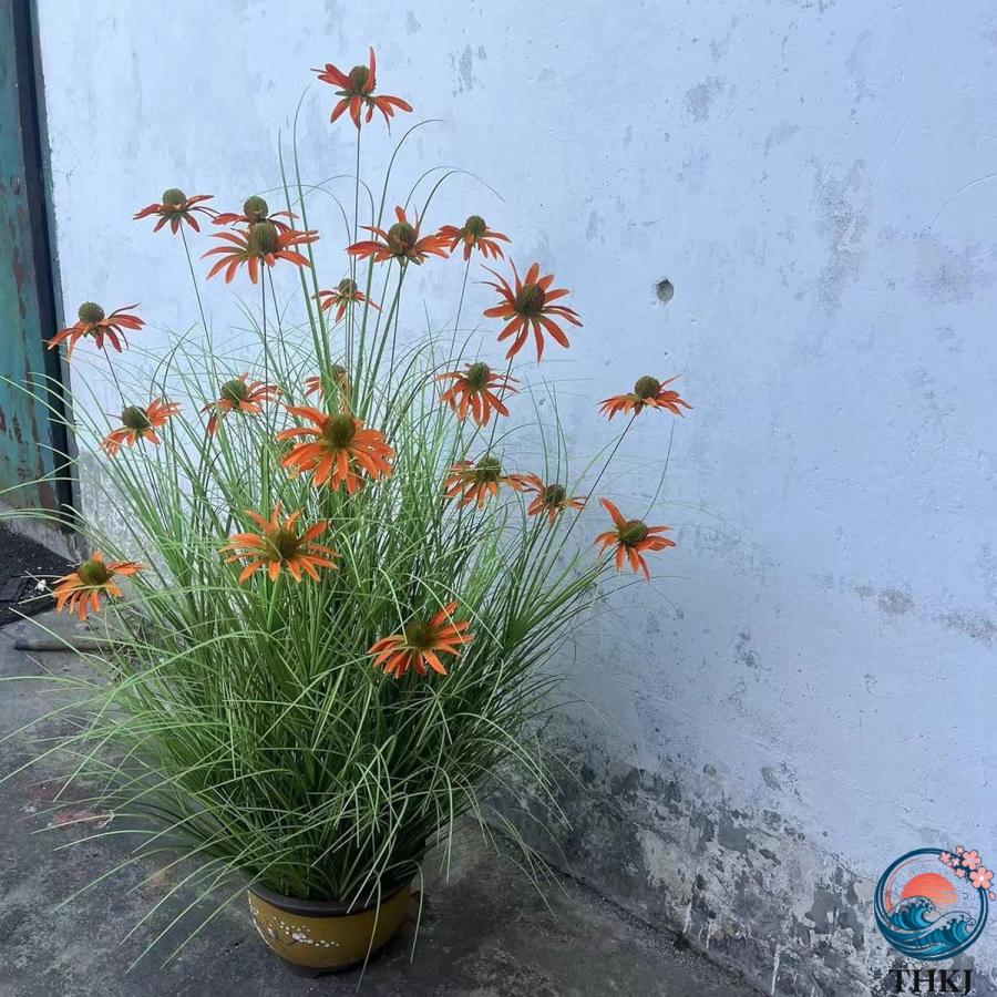 大型観葉植物 コンラン菊 130cm フェイク フェイクグリーン 造花 菊 キク THKJ 人工観葉植物 水やり不要 虫害の心配なし 簡単世話いらず お手入れ簡単の画像