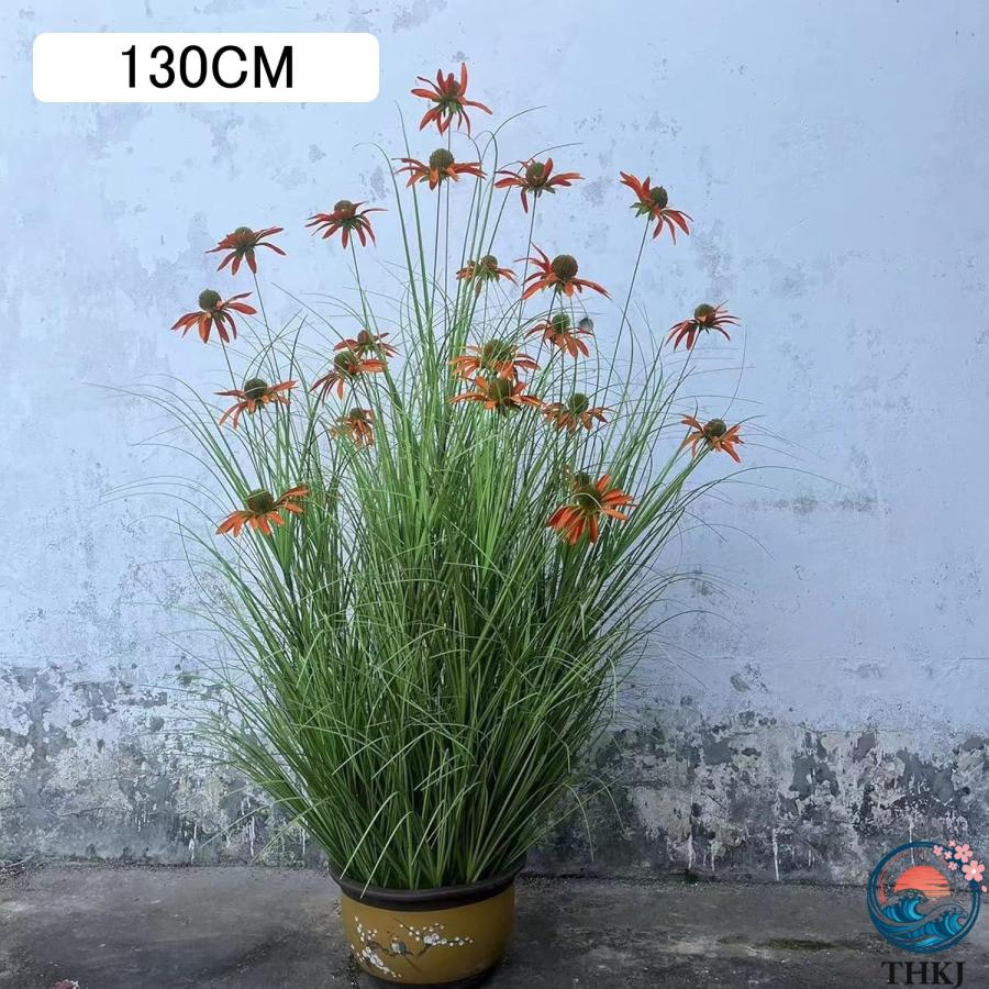 大型観葉植物 コンラン菊 130cm フェイク フェイクグリーン 造花 菊 キク THKJ 人工観葉植物 水やり不要 虫害の心配なし 簡単世話いらず お手入れ簡単の画像