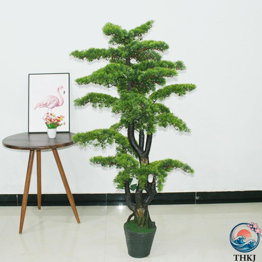 人工観葉植物 ウェルカムパイン 大型 ホテル フェイクグリーン 観葉植物 造花 THKJ 屋内 エントランス 玄関 ホーム モダン空間に最適 御祝い 開店祝い 母の日の画像