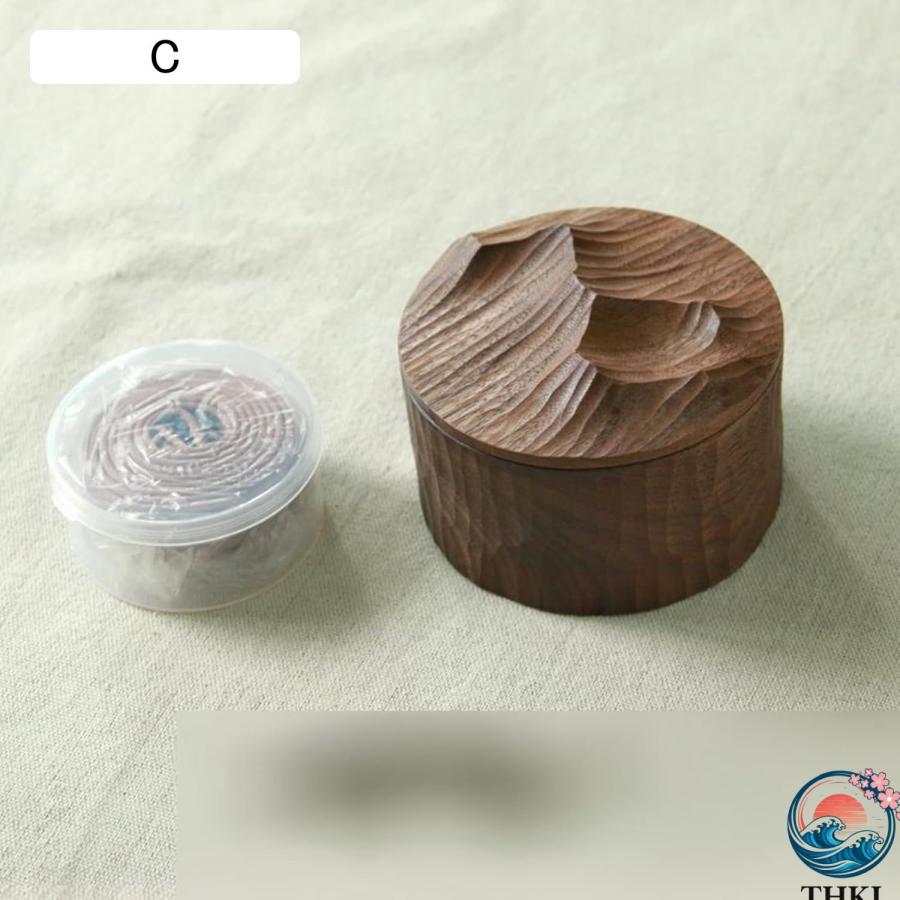 お香立て 香炉 線香立て 置物 円形香炉 茶道具 香炉皿 丸香炉 仏壇用香炉 ケース THKJ 木製 丸型 リラクゼーション 蓋付き 癒しグッズ 心を落ち着かせてくれの画像