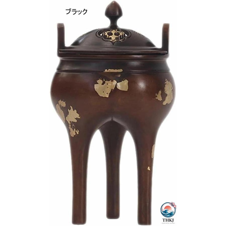 三脚の香炉 小型 香炉 縁起物 仏壇用香炉 聞香炉 銅製 香道 線香 癒しグッズ THKJ 線香立て 手入れ簡単 香皿 浄化 仏具 アロマテラピー インテリア 置物の画像