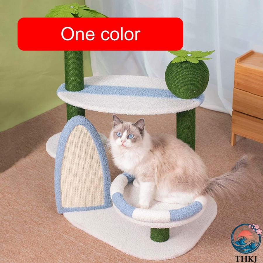 猫の爪とぎポスト かわいい高さ30インチ 屋内猫用爪とぎポスト THKJ キャットツリー サイザルロープ 大型猫と子猫用 ホワイト お手入れ簡単 お世話が快適の画像