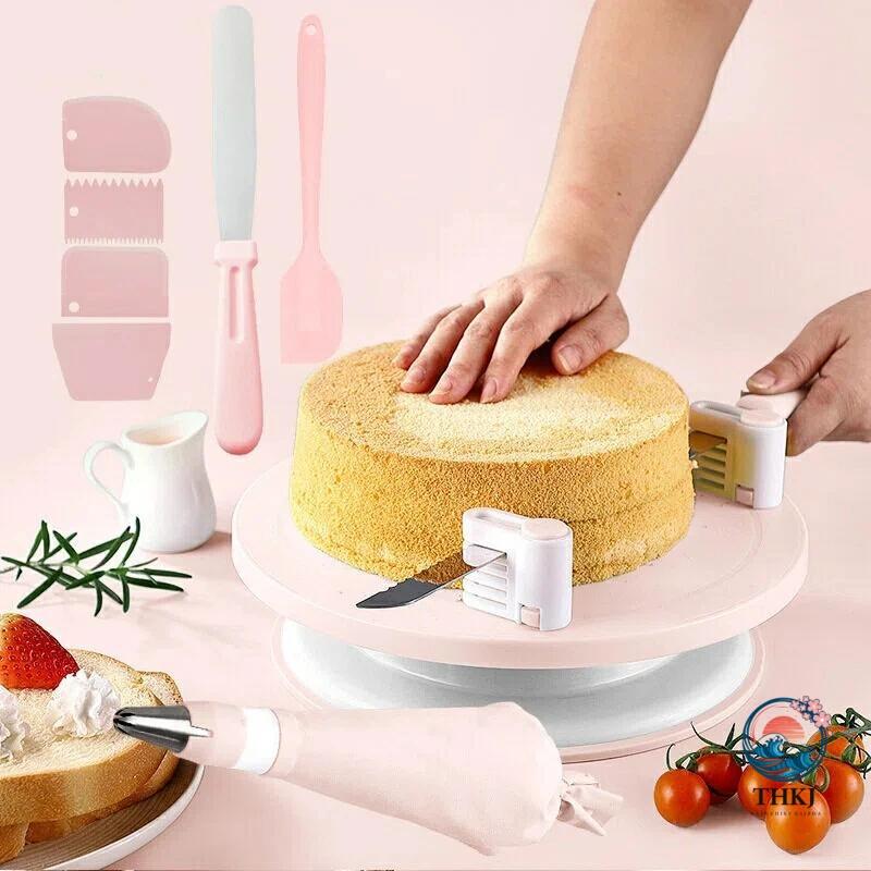 ケーキ 回転台 直径27.5cm ケーキ装飾台 360度回転 絞り口金セット 