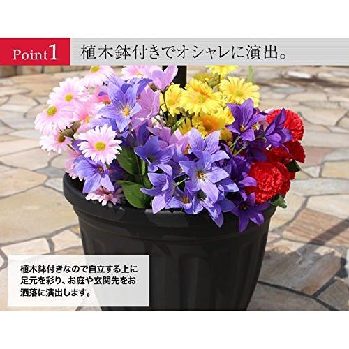 植木鉢付きソーラー街灯3灯 a14871 