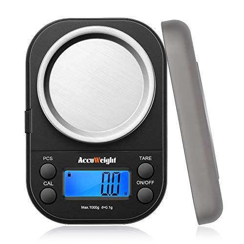 Accuweightデジタル 計量器 精密はかり携帯 電子はかり スケール 電子天秤 デジタルスケール 0.1g単位 1000g 業務用 計測