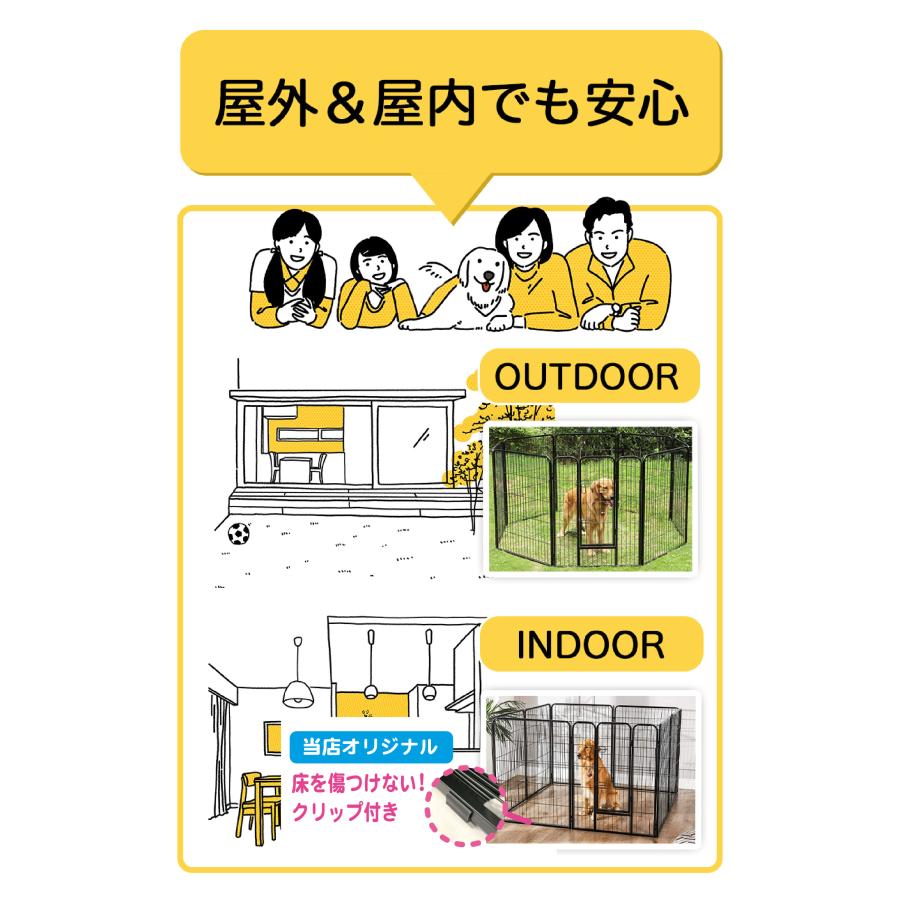 ペット フェンス 折り畳み式 ドッグラン ゲージ（80×80cm）防水シート付き 