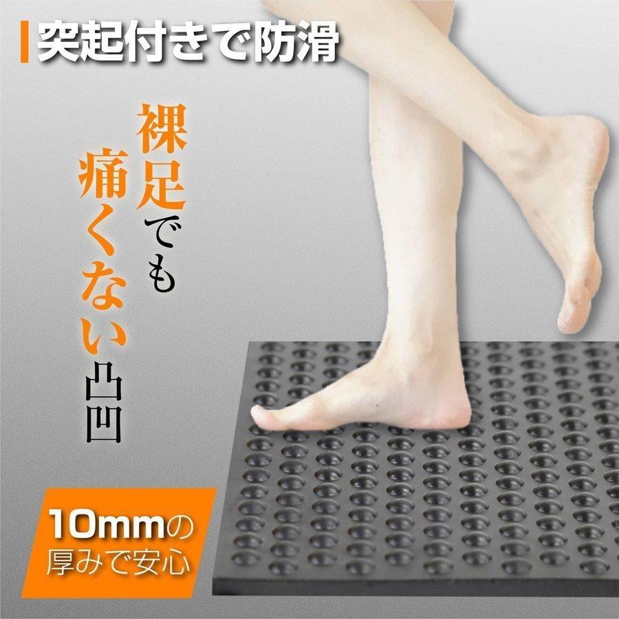 LIFAXIA ゴムマット 屋外 10mm 1m×2m 養生マット バイク ガレージ 駐
